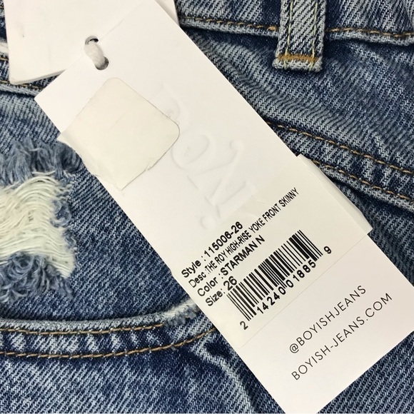 New! Boyish The Roy High Rise Yoke Front Skinny Rigid Jeans - Picture 14 of 16